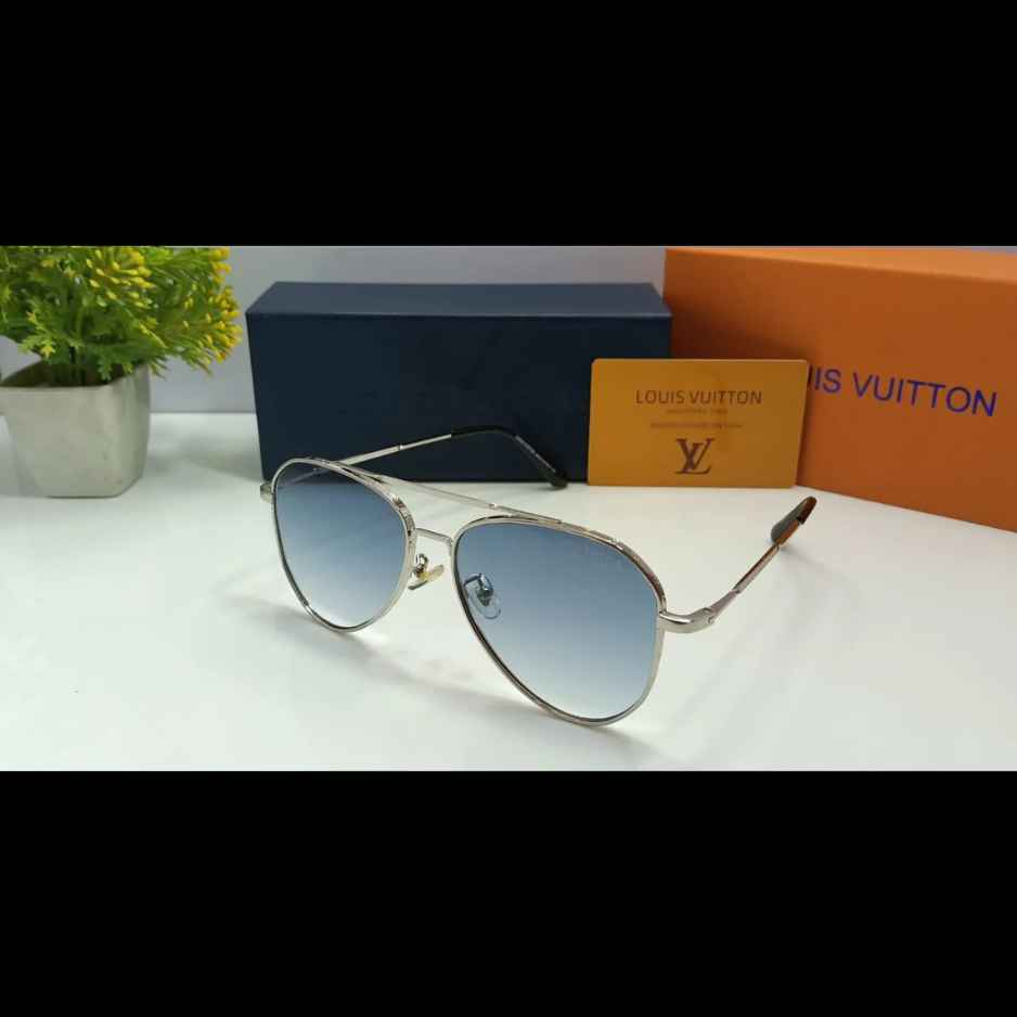 My LV Chain Pilot Sunglasses - Z1539E - Silver - With Box